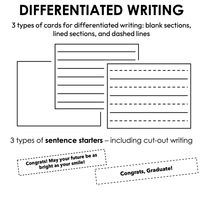 2026 Graduation Cards | Differentiated Writing for Special Education