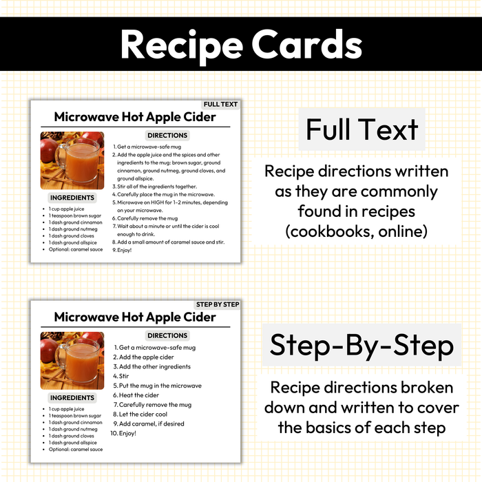 Fall Recipe Sequencing | What is Missing | Task Cards