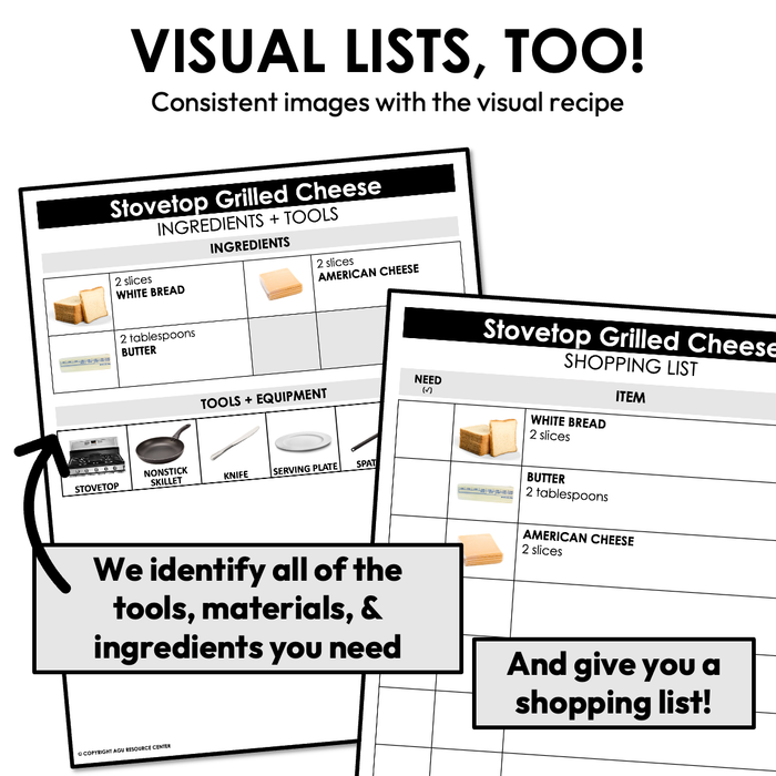 Cheese Visual Stovetop Grilled Cheese Visual Recipe — Autism Grown Up