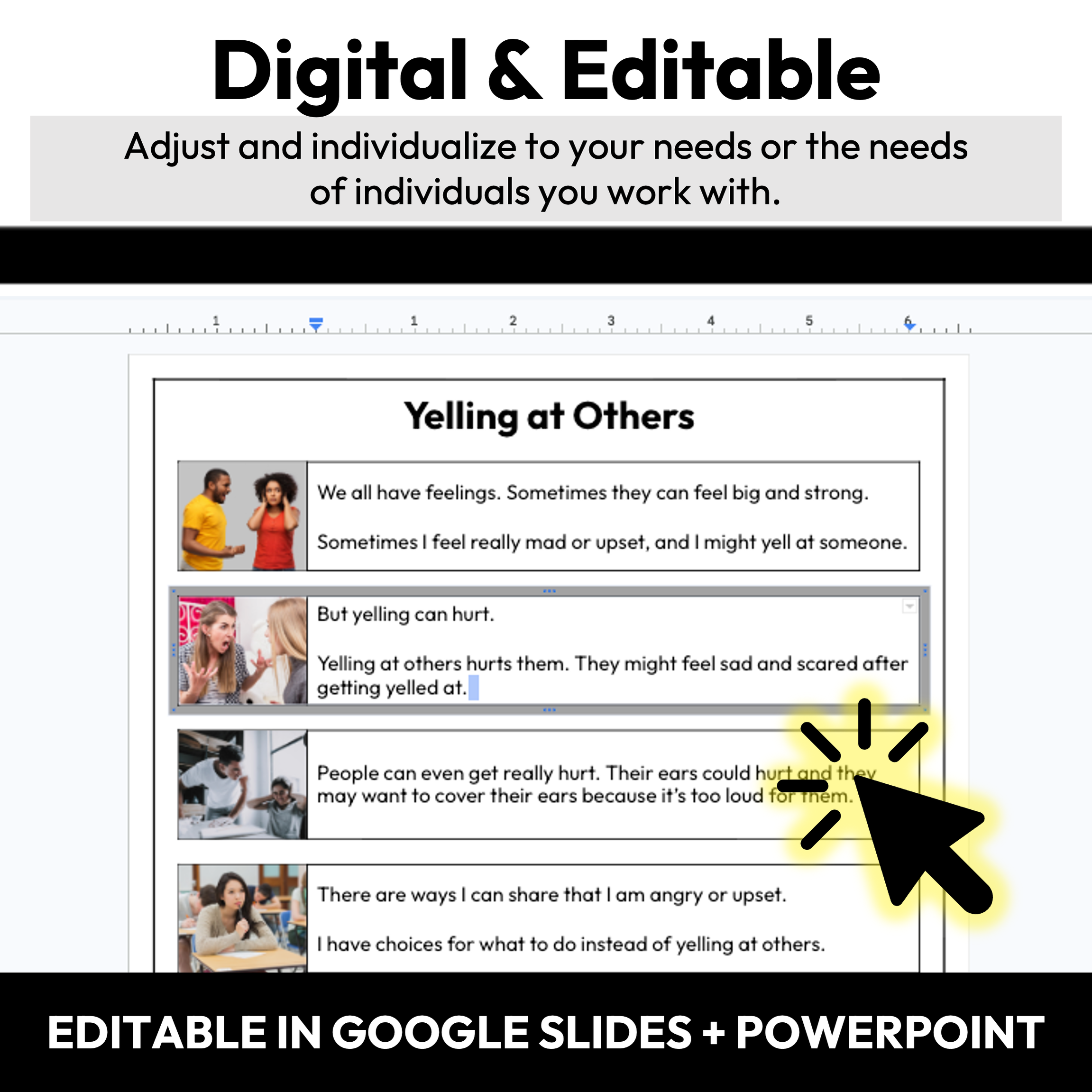 Yelling at Others | 1-Page Social Story | Behavior Support — Autism ...