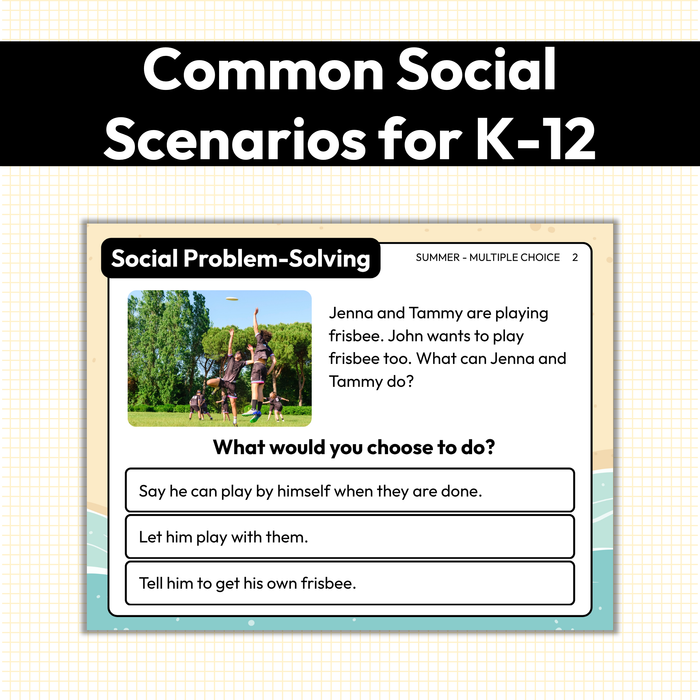 Summer Social Problem-Solving | Social Skills Task Cards