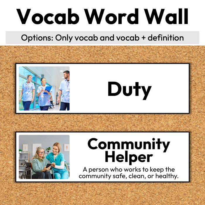 Jobs and Their Tasks | Career Exploration Vocab Wall, Cards, & Worksheets