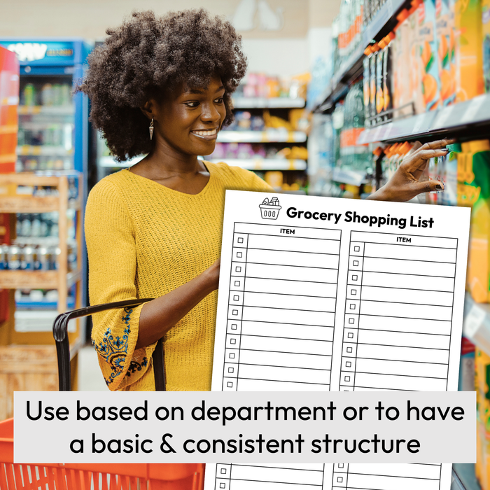 Grocery Shopping List | Printable