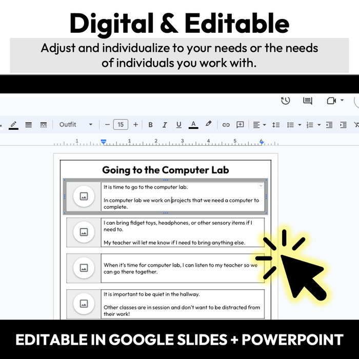 Going to the Computer Lab | 1-Page Social Story | Middle and High Scho ...