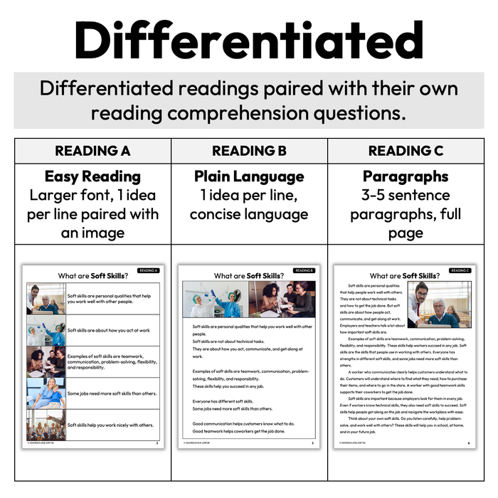 Soft Skills for the Workplace | Career Exploration Vocabulary Readings