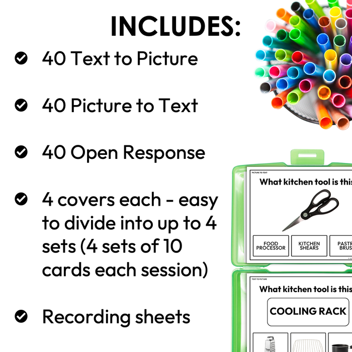 Kitchen Tools and Equipment | Identifying Task Cards | Special Education