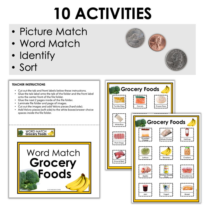 Grocery Foods File Folders | Life Skills + Special Education