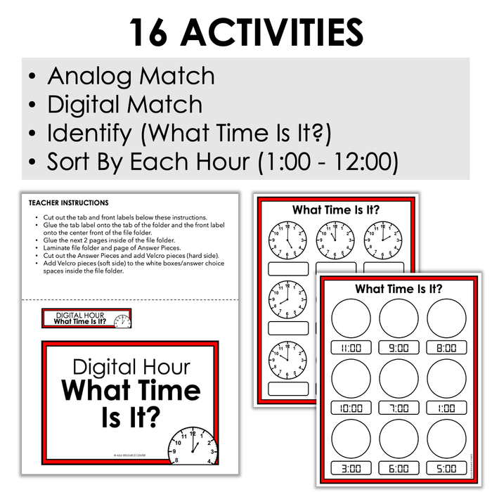 Time By the Hour File Folders | Life Skills + Special Education