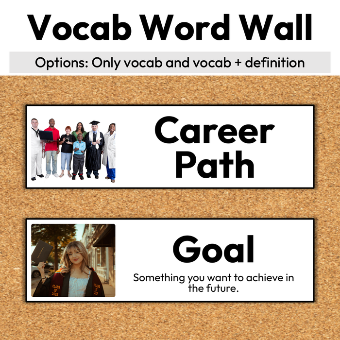 Job Match with Interests | Career Exploration Vocab Wall, Cards, & Worksheets