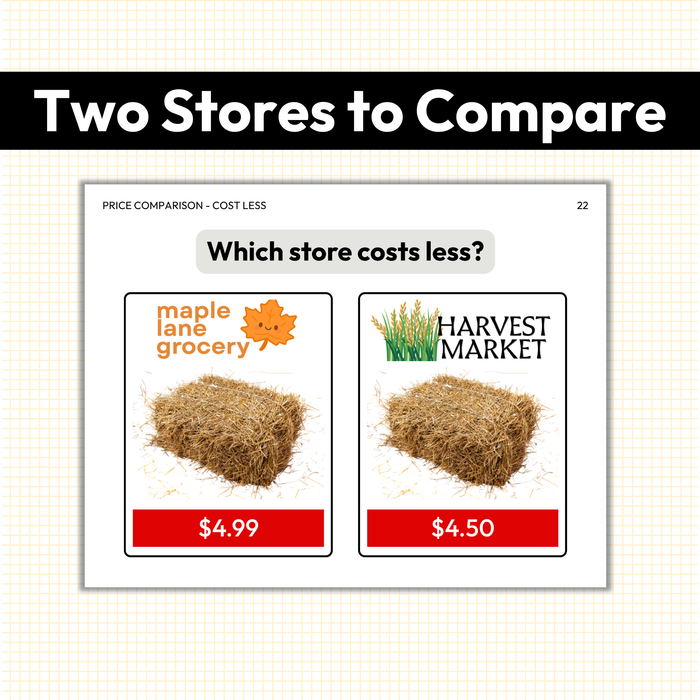 Fall Price Comparison | Which Store Costs Less | Task Cards
