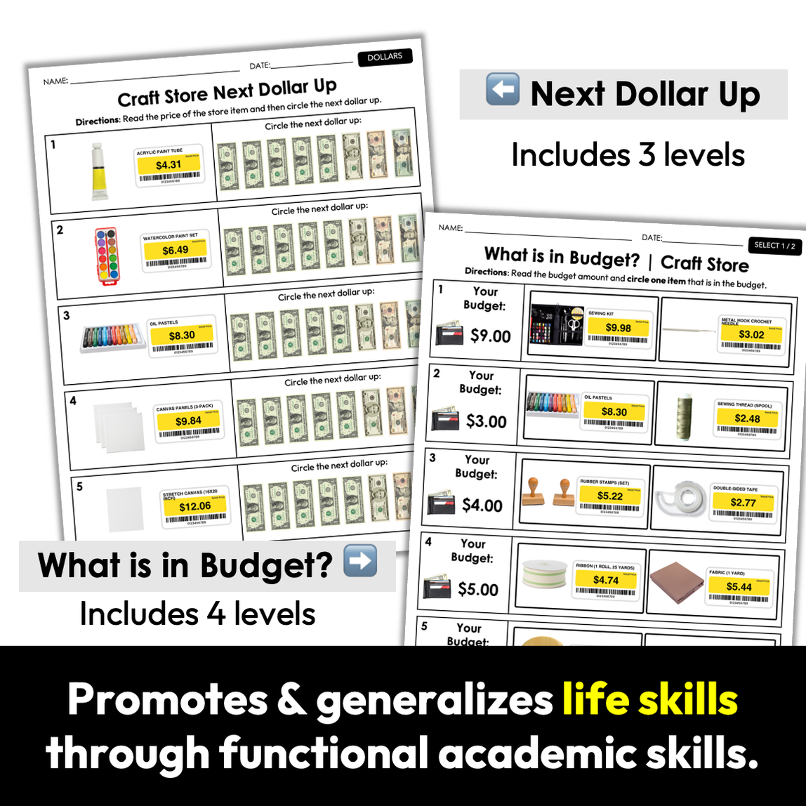 Craft Store Life Skills Activities for Special Education Bundle ...
