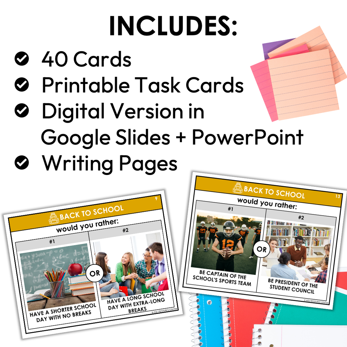 Back to School Would You Rather - Visual Cards — Autism Grown Up