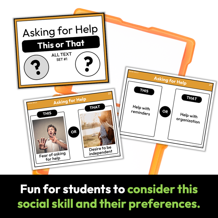 Asking for Help | This or That | Social Skills Game