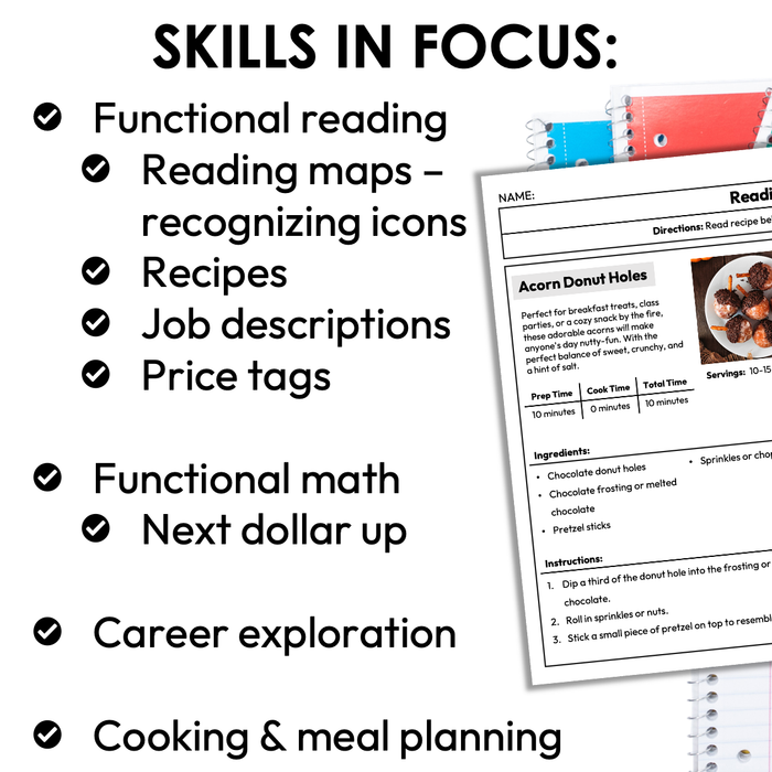 Fall Life Skills Activities for Special Education Bundle