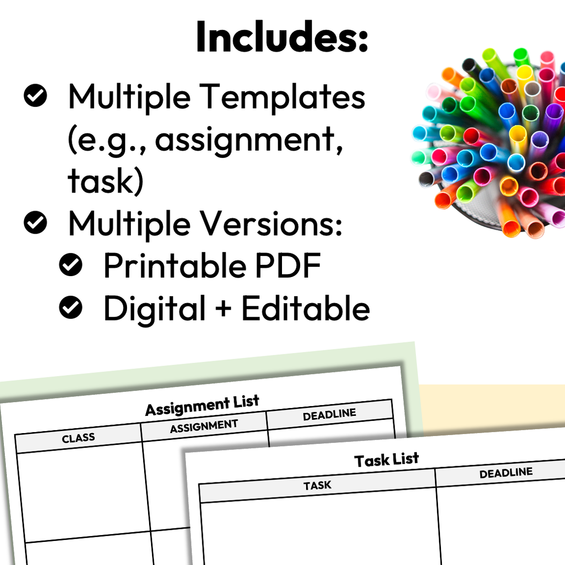 Assignment and Task Tracker Templates — Autism Grown Up