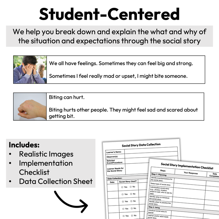 Biting Others | 1-Page Social Story | Behavior Support