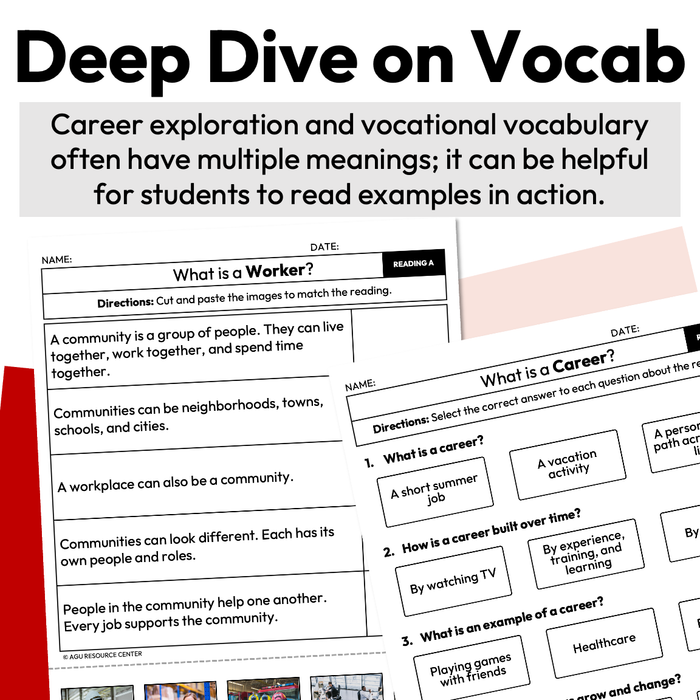 What Is a Job? | Career Exploration Vocabulary Readings