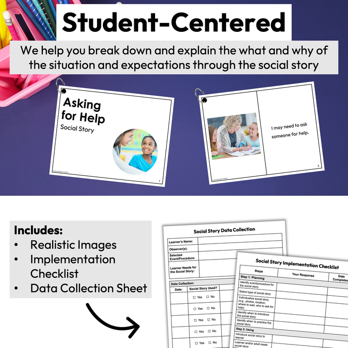 Asking for Help Social Story Booklet