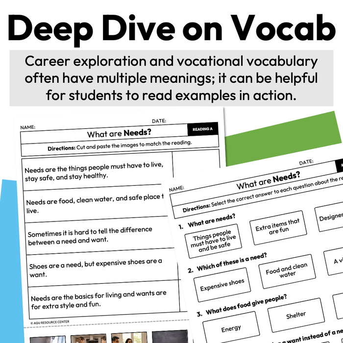 Why People Work | Career Exploration Vocabulary Readings