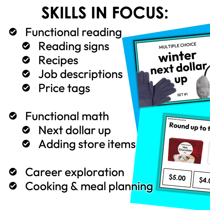 Winter Life Skills Activities for Special Education Bundle