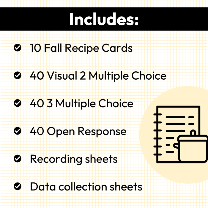 Fall Recipe Sequencing | What is Missing | Task Cards