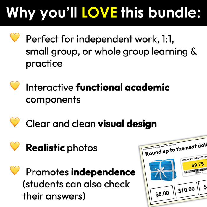 Store Life Skills Activities for Special Education Bundle