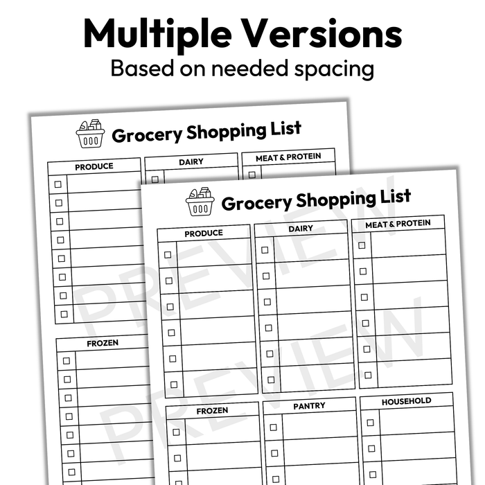 Grocery Shopping List | Printable