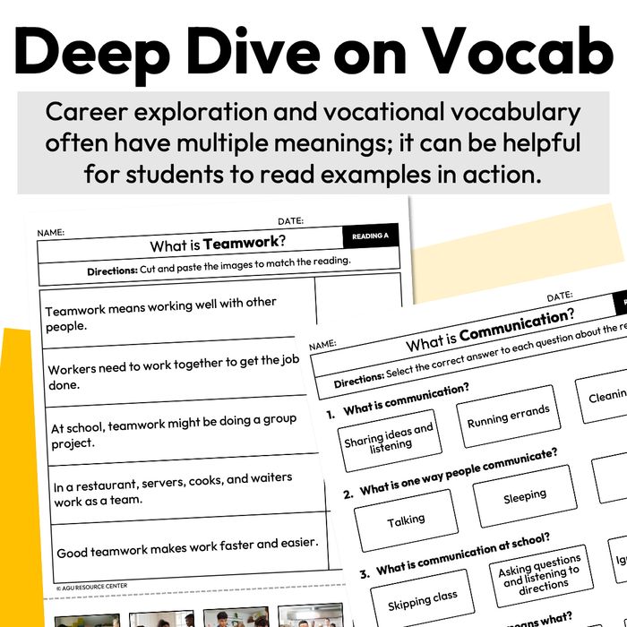 Soft Skills for the Workplace | Career Exploration Vocabulary Readings