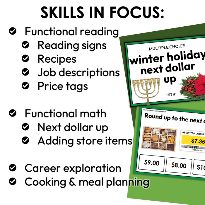 Winter Holidays Life Skills Activities for Special Education Bundle