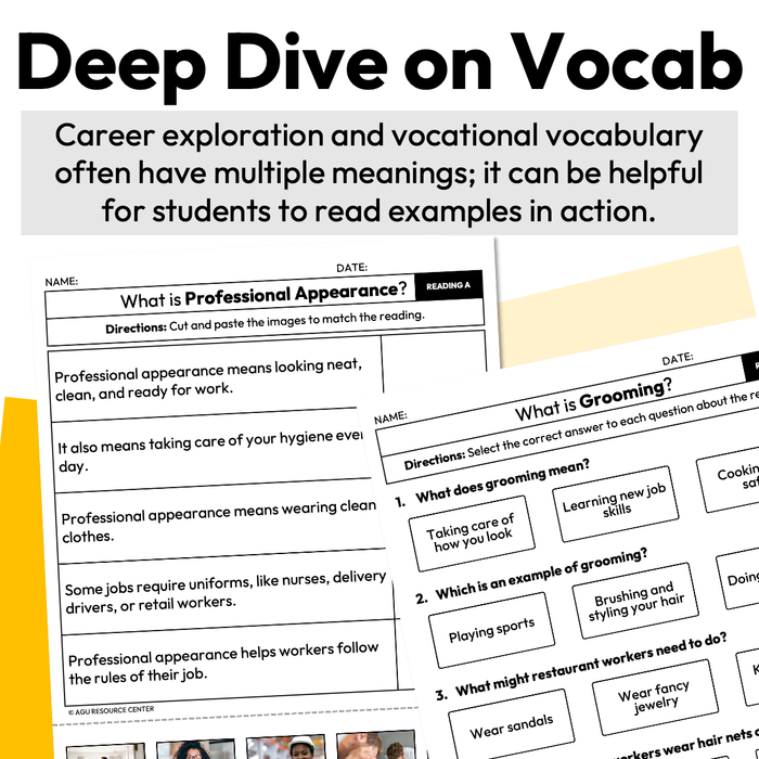 Personal Hygiene and Appearance | Career Exploration Vocabulary Readings