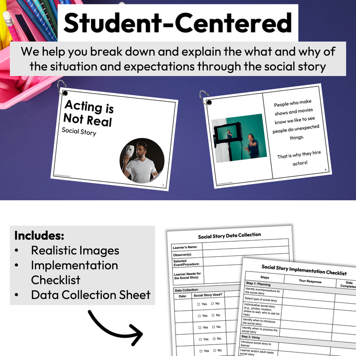 Acting Is Not Real Social Story Booklet
