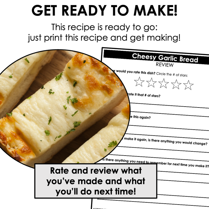 Cheesy Garlic Bread Visual Recipe