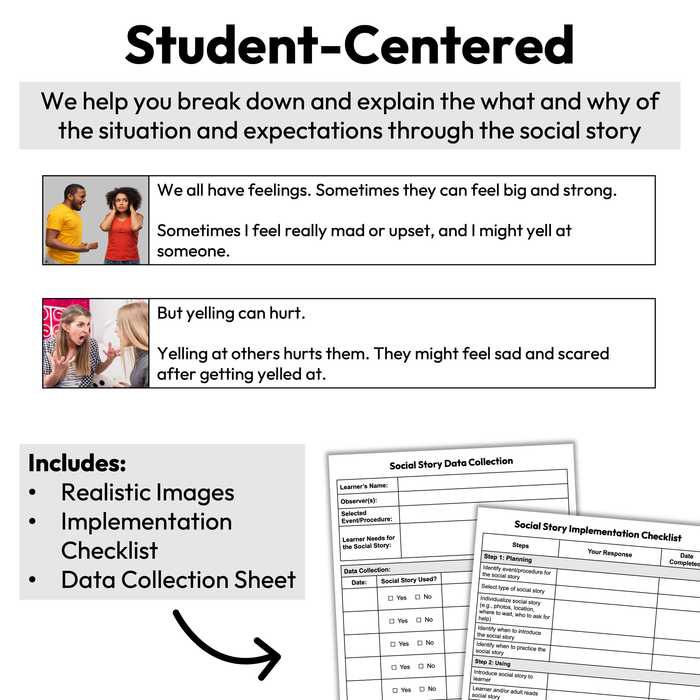 Yelling at Others | 1-Page Social Story | Behavior Support