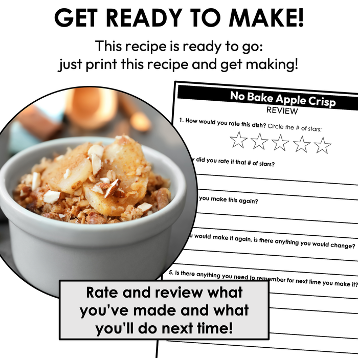 No Bake Apple Crisp Visual Recipe