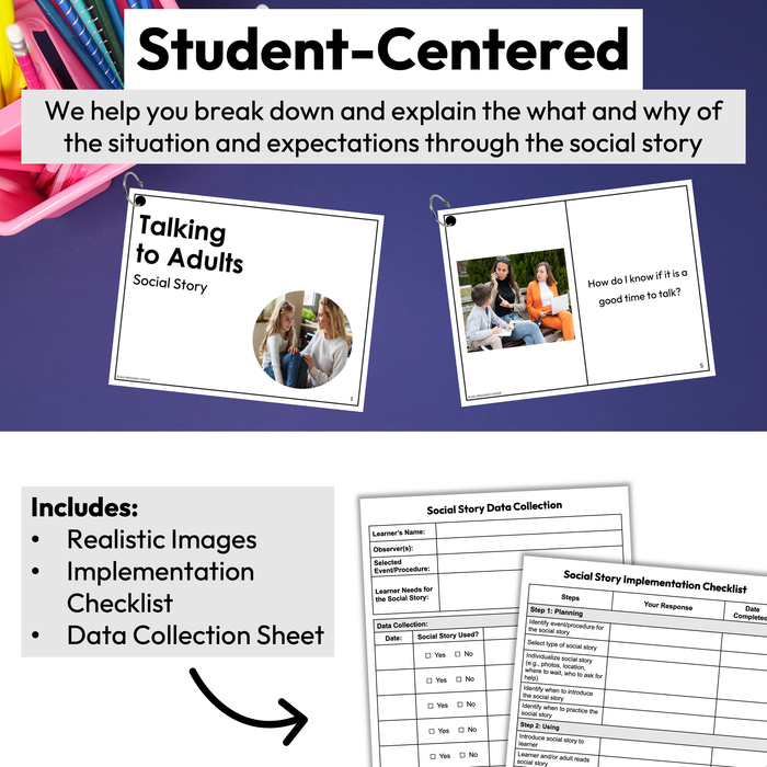 Talking to Adults Social Story Booklet