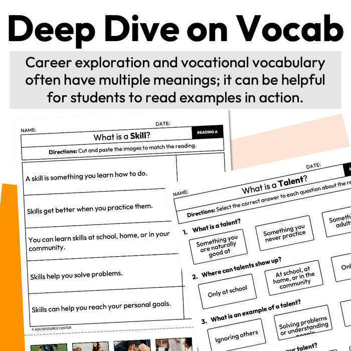 My Strengths at  School and Home | Career Exploration Vocabulary Readings