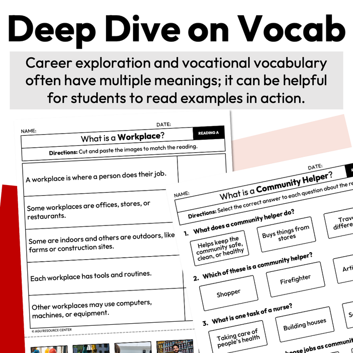Jobs Around Me | Career Exploration Vocabulary Readings