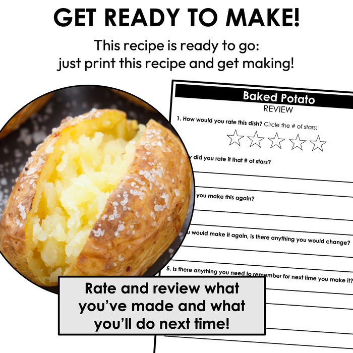 Baked Potato with Add-Ons Visual Recipe