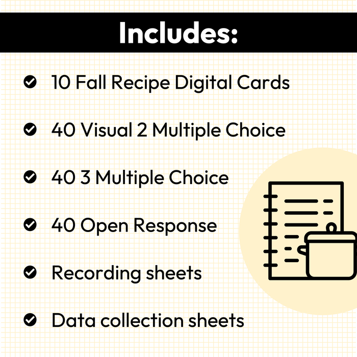 Fall Recipe Sequencing | What is Missing | Digital Cards