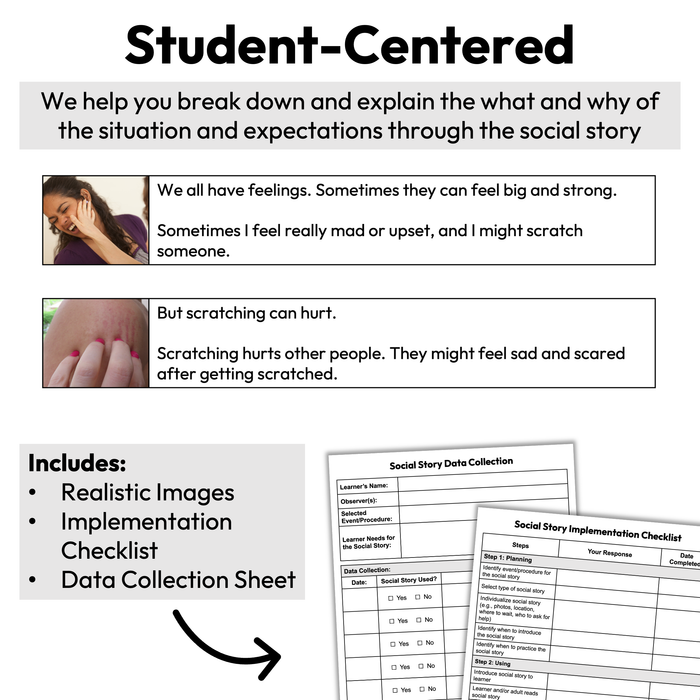 Scratching Others | 1-Page Social Story | Behavior Support