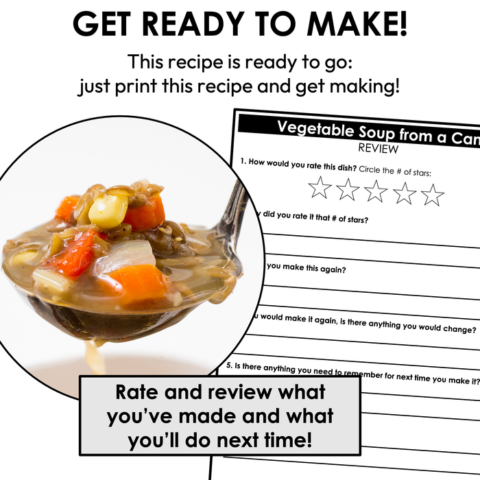 Vegetable Soup in a Can Visual Recipe