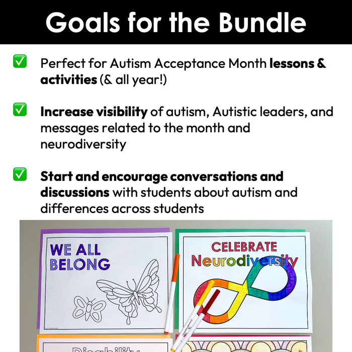 Autism Awareness and Acceptance Middle School Bundle — Autism Grown Up
