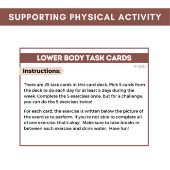 Lower Body Exercise Task Cards