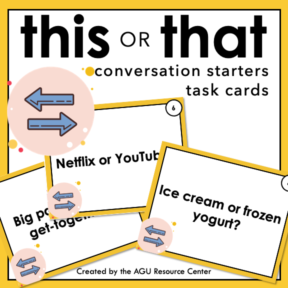 THIS OR THAT | Icebreakers | Social Task Cards | Printable