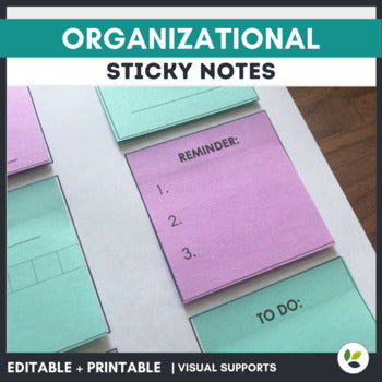 Visual Support Sticky Notes Template — Autism Grown Up