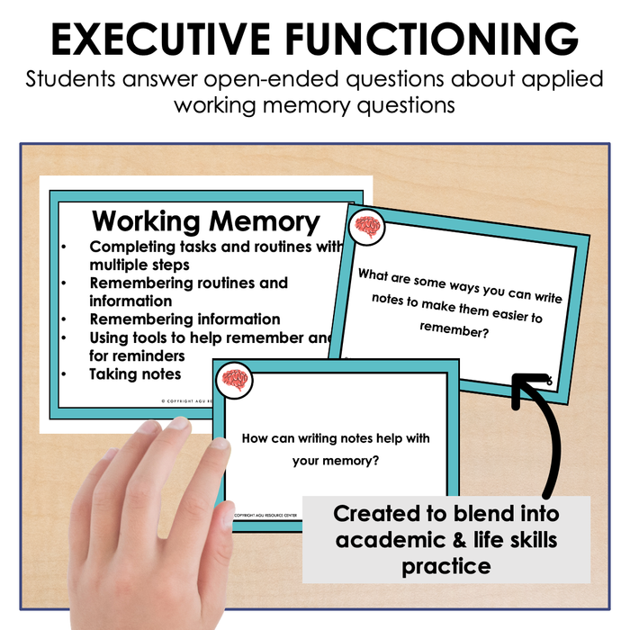 Working Memory | Executive Functioning Skills Task Cards — Autism Grown Up