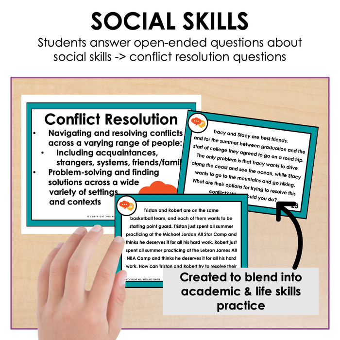 Conflict Resolution | Social Skills Activities | Scenario Task Cards