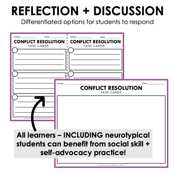 Conflict Resolution | Social Skills Activities | Scenario Task Cards