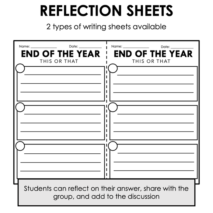 End of the Year THIS OR THAT | Icebreakers | Social Task Cards | Printable