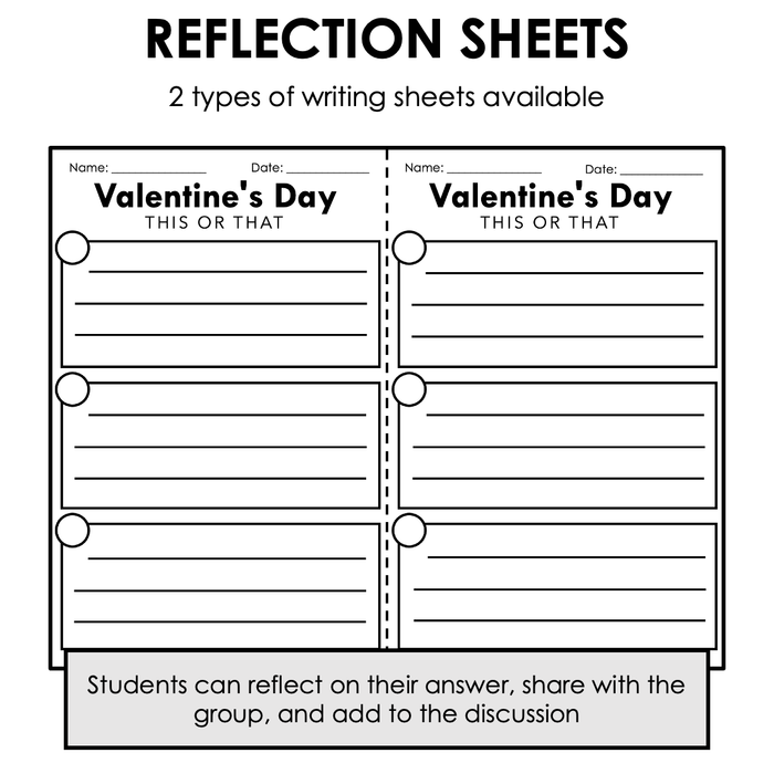 Valentine's Social Skill Activity | THIS OR THAT | Conversation Starter Cards